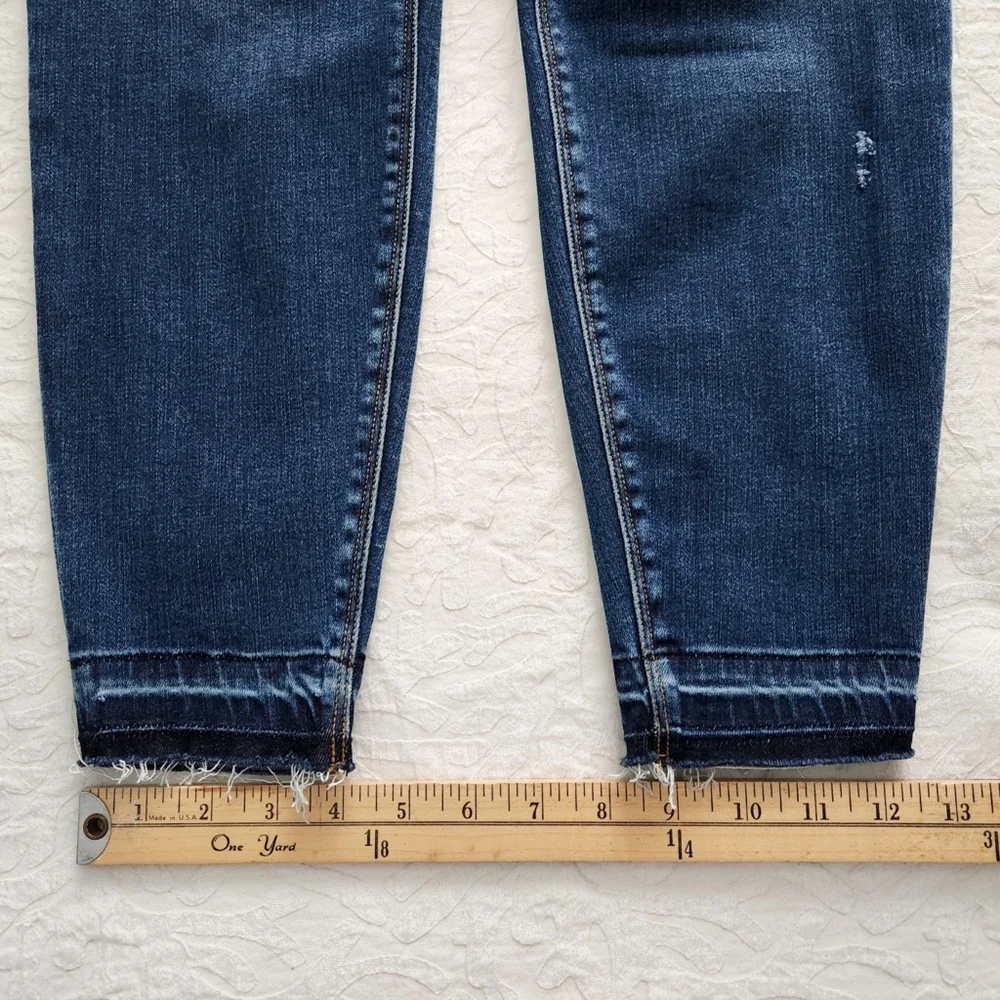 SPANX Distressed Ankle High Waist Sculpting Pull-On Jeans, Size XL